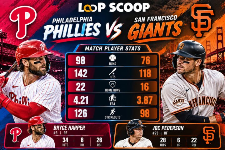 Phillies vs. San Francisco Giants Match Player Stats