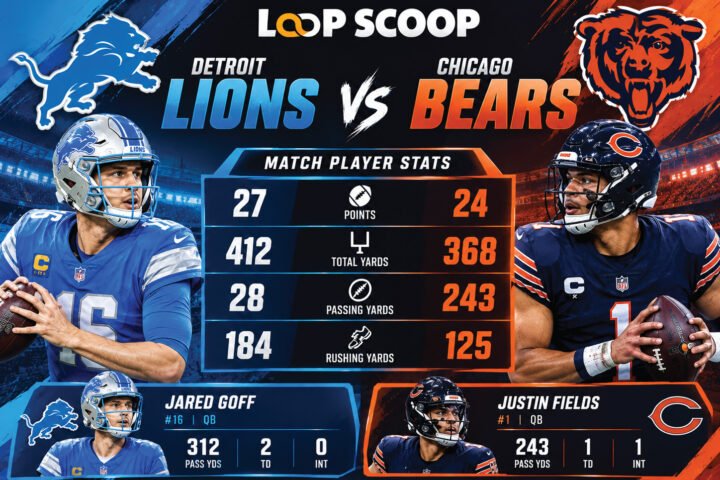 Detroit Lions vs Chicago Bears Match Player Stats