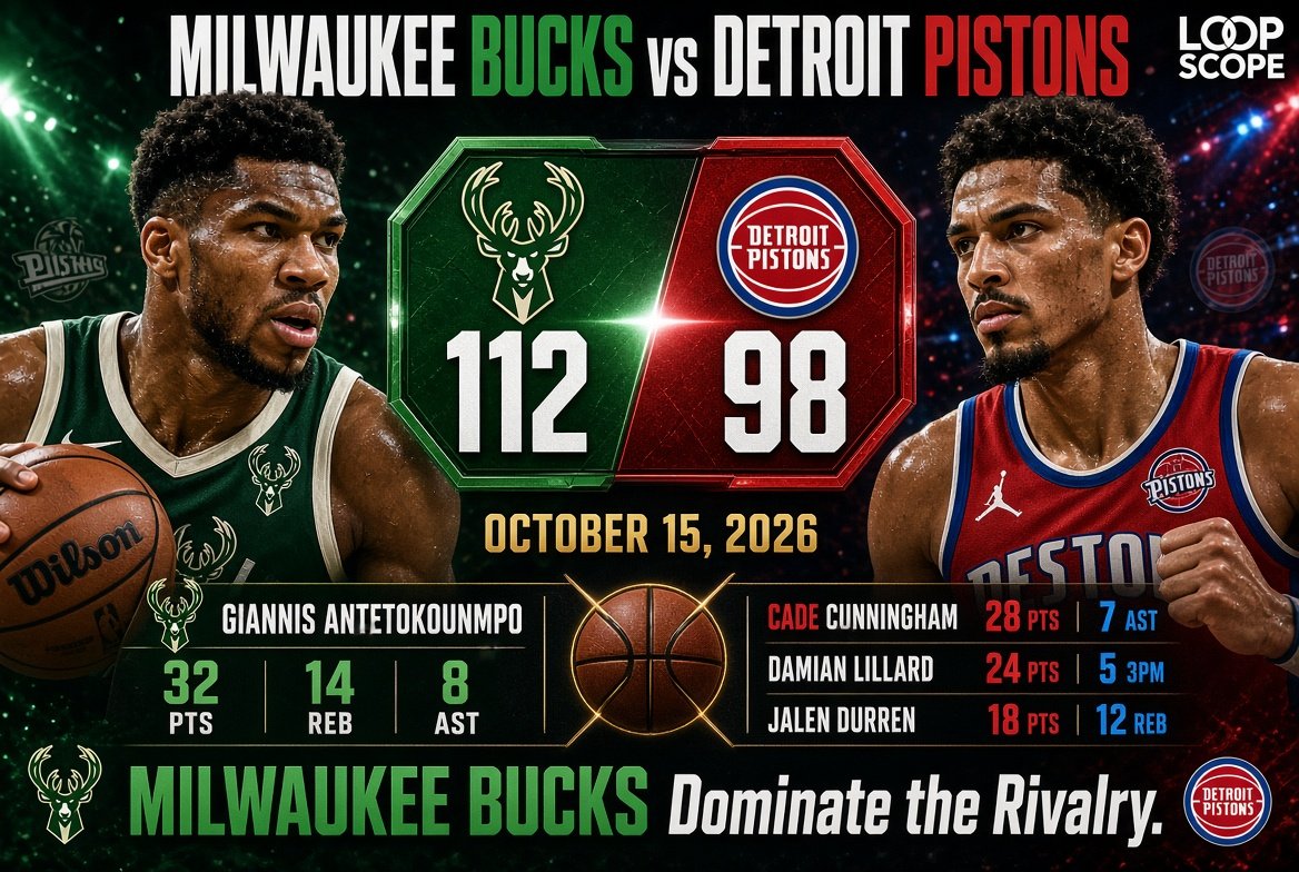 Milwaukee Bucks vs Detroit Pistons Match Player Stats